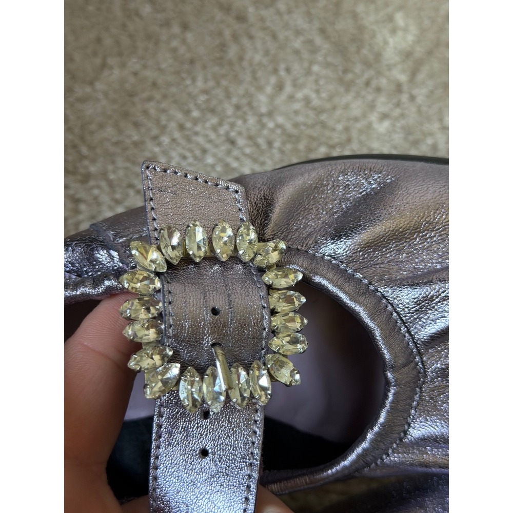 Free People Ballet Flats Ursa Gemini Mary Jane Metallic Lavender Purple 10 - Picture 9 of 11